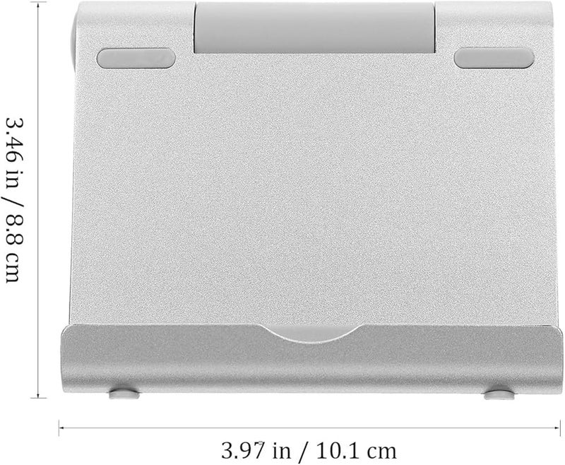 Foldable Aluminum Alloy Phone Tablet Stand Adjustable Non Slip Desktop Holder for Streaming Video Watching Silver - Image 2